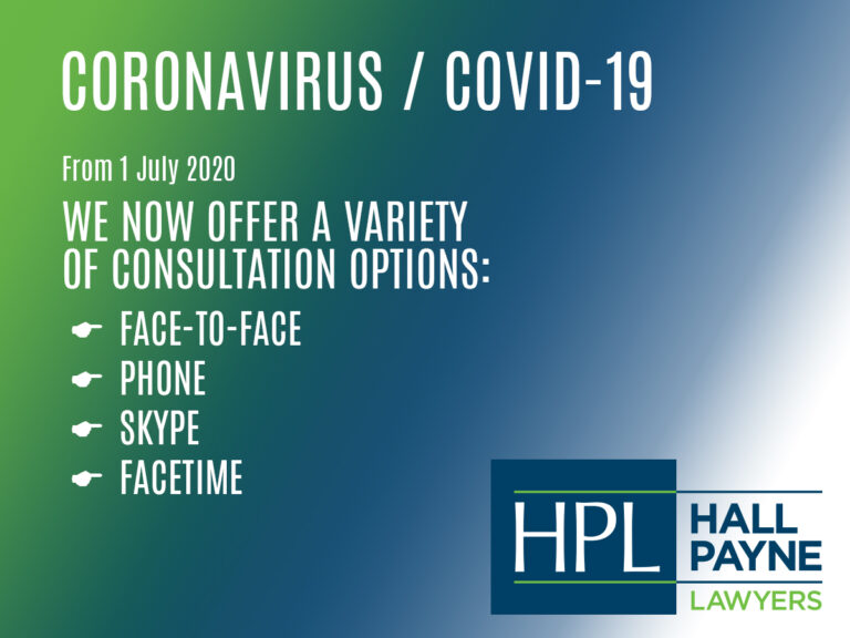 Coronavirus and Client Appointments at Hall Payne Lawyers